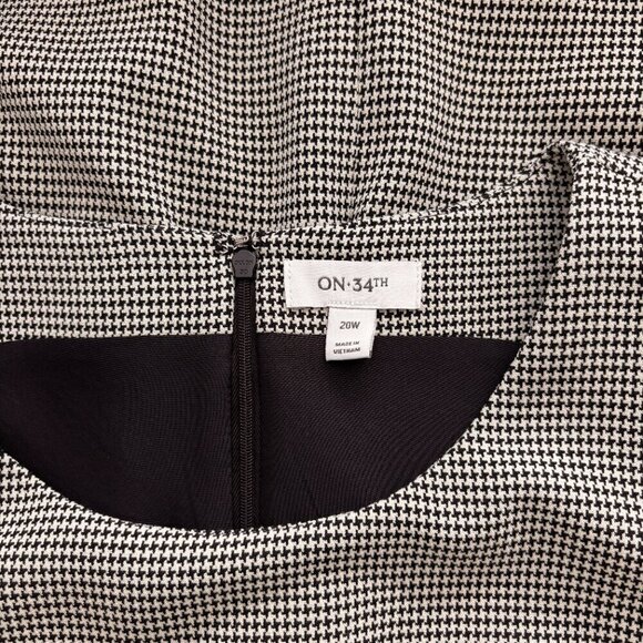 On 34th Plus Size 20W White and Black Houndstooth Double-Weave Sheath Dress NWOT - Picture 9 of 9